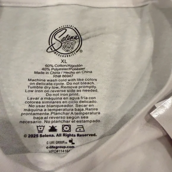 Selena Quintanilla Amor Prohibido T-Shirt XL New With Tags - Picture 3 of 8